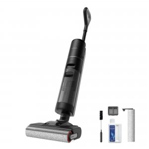 promo dreame H12 Pro Ultra Aspirateur Eau et poussière, Lavage 60 °C, Séchage 30 Min, Nettoyage Auto Double Rotation avec Racleur Résistant, Aspiration 16 kPa, Brosse 2 Bords, Détection Intelligents