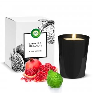 promo Air wick Bougie Parfumée Grenade et Bergamote - Jusqu’à 40h de Combustion - 1 Unité Bougie Decorative