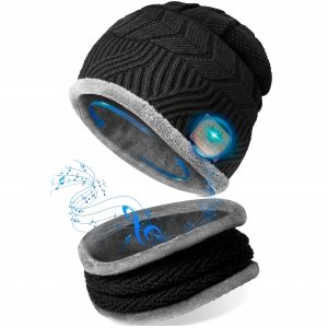 promo Bonnet Bluetooth de Noel Homme Femme Papa Ado Original Utile Bonnet Connecte Ecouteur, Cadeau Saint Valentin Anniversaire Bonnet Musique Running Sport Ski Accessoire