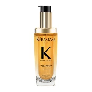 promo KÉRASTASE Elixir Ultime - L'Huile Originale Rechargeable - Huile Capillaire Nourrissante Multi-Usage - Soin Thermo-Protecteur Sans Rinçage - Huiles de Camélia & Argan - Tous Types de Cheveux - 75ml