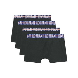 promo DIM Boxer Garçon EcoDIM Coton Stretch Coloré x4, Noir, 12 ans