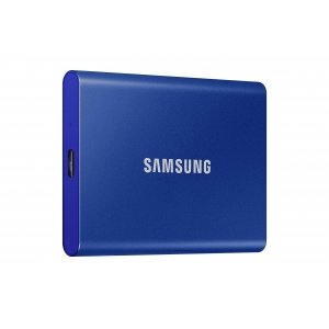 promo Samsung SSD Externe T7 1 To, Bleu, MU-PC1T0H/WW, Vitesse de lecture/écriture jusqu'à 1050 Mo/s, Sécurisation par mot de passe