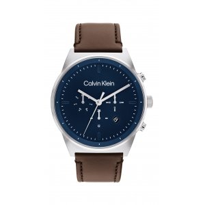 promo Calvin Klein Montre Analogique Multifunction à Quartz pour Homme avec Bracelet en Cuir Marron foncé - 25200300