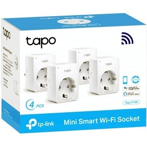 promo Tapo Prise Connectée WiFi, Prise Intelligente compatible avec Alexa et Google Home, 10A Type F, Contrôler le ventilateur, la cafetière, la lampe à distance, aucun hub requis, Tapo P100(4-pack)