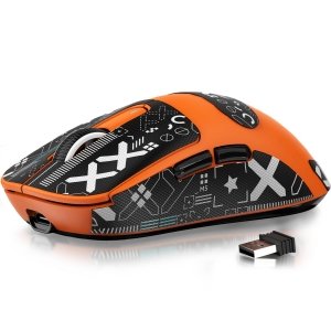 promo ATTACK SHARK X3 Souris Superlight 49 g avec Ruban adhésif, capteur de Jeu PixArt PAW3395, Souris de Jeu sans Fil/Filaire BT/2,4 G, 6 DPI réglables 26 000, Batterie 200 Heures, Souris de Bureau pour W