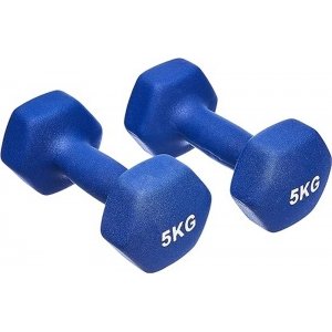 promo Amazon Basics Paire d'haltères en néoprène,10kg, 2 lot de 5 kg, Bleu