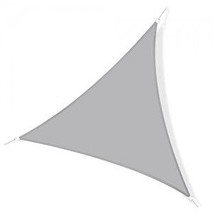 promo Outsunny Voile d'ombrage Triangulaire Grande Taille 6 x 6 x 6 m Polyester imperméabilisé Haute densité 160 g/m² Gris Clair