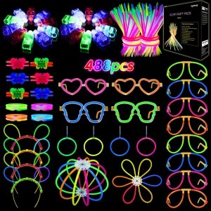 promo Segotendy Bracelet Fluorescent Lumineux,488pcs Bâton Lumineux avec 20 Lumières de Doigt et Accessoires Fluo Soiree,Bracelet Fluo pour Décoration Noël Cotillons Nouvel An Fête Anniversaire Cadeaux Noël