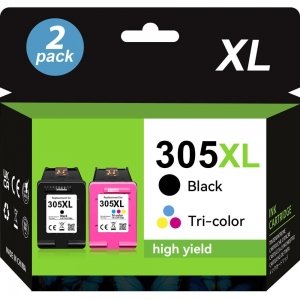 promo 305xl 305 305 xl Noir et Couleur pour Cartouches HP 305 Noir et Couleur HP 305 xl encre Imprimante HP 305 DeskJet 2700 2710 2720 DeskJet Plus 4100 (Noir, Couleur, 2 Pack)