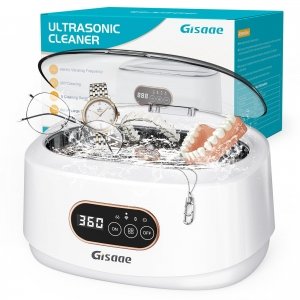 promo Gisaae Nettoyeur Ultrasons 660ML, Nettoyeur Ultrasons Lunettes Professionnel 48000Hz Nettoyant Bijoux Argent avec 5 Réglages de Temps, pour Bijoux, Dentier, Montres, Lunettes, Tête de Rasoir, etc.