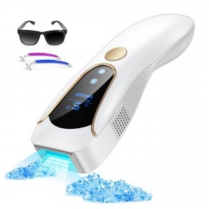 promo 3 en 1 Épilateur Lumière Pulsée IPL avec Fonction de Refroidissement, HR/RA/SC, 9 Niveaux d'Energie, 999990 Lumières Pulsées, Epilateur Laser pour Femme Homme Visage Corps Bikini Aisselles PC