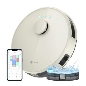 promo Lefant Robot Aspirateur Laveur Robot 2 en 1 4000Pa,Navigation LiDAR,Cartographie Multi-étage,Zones Virtuelles, Connecté Alexa/APP/WiFi,Idéal pour Poils d'animaux Tapis Sols Durs,M1 Champagne