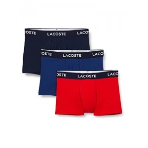 promo Lacoste Boxer Homme - Lot de 3 , Marine/Rouge-methylene, S