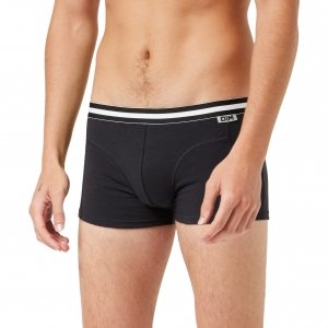 promo DIM Boxer Homme EcoDIM Coton Stretch Confort et Maintien x4, Noir, M