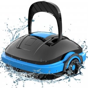 promo WYBOT Robot Piscine, Aspirateur de Piscine sans Fil, Double Moteur, Forte Puissance d'aspiration Nettoyeur de Piscine Automatique pour Piscines Hors-Sol ou Encastrées Jusqu'à 50m²