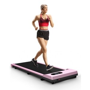 promo HomeFitnessCode Tapis de Course Électrique Pliant Walking Pad 8 km/h, 2.5HP, Large Surface 40cm, Télécommande et Écran LCD - Cadre Renforcé, Capacité de 265 LB - pour Maison et Bureau (Rose)