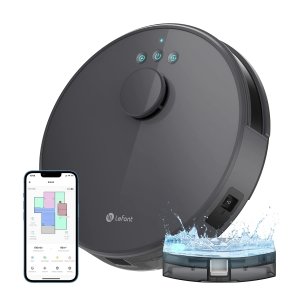 promo Lefant Robot Aspirateur Laveur 2 en 1 4000Pa,Navigation LiDAR, Cartographie Multi-étage,Zones Virtuelles, Connecté par Alexa/APP/WiFi,Idéal pour Poils d'animaux Tapis Sols Durs,M1 Gris