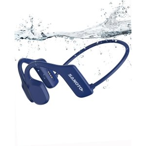 promo SANOTO Ecouteur Waterproof Natation Bluetooth 5.2 Casque Conduction Osseuse Natation IP68 MP3 Etanche Natation 8G Ecouteurs sans Fil Sport Ecouteur Piscine, Natation,Surf, la Course à Pied