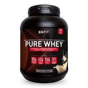 promo Pure Whey Vanille | EAFIT | Protéine | 32g de protéines Whey+7,6g de BCAA/shaker+magnesium | Musculation,Maintien et construction de la masse musculaire|Whey protein pour le sport | 750g