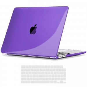 promo TECOOL Coque Compatible avec Nouveau MacBook Air 13,6 Pouces M3 M2 (2024 A3113 et 2022 A2681), Coque Rigide en Plastique Fine et Protection Clavier (UE AZERTY), Cristal Violet Foncé