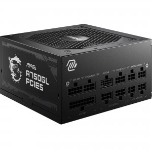 promo MSI MAG A750GL PCIE5 Alimentation, 750W, 80 Plus Gold, Entièrement modulaire, ATX 3.0, Support GPU PCIe 5.0, Ventilateur FDB 120mm, Full-Bridge LLC, câbles Plats Noirs - Garantie 7 Ans