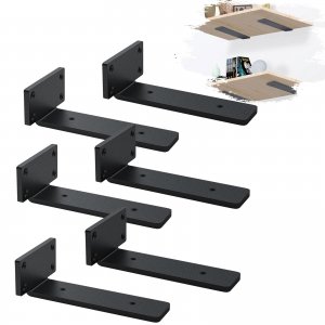 promo MLOQI Lot de 6 Equerre Etagere Murale, équerre Industrielle,Equerre Charge Lourde,5 mm D'épaisseur, Support étagère Murale (22,5 cm)