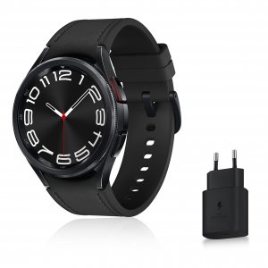 promo Samsung Galaxy Watch6 Classic Montre Connectée avec Chargeur, Suivi de Santé, Suivi Sportif, Charge rapide, Bluetooth, 43mm, Noir, Exclusivité Amazon Version FR