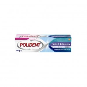 promo Polident Crème fixative Soin et Tolérance 40 g Blanc