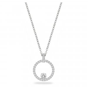 promo Swarovski Pendentif Creativity, forme circulaire, cristaux, métal rhodié, blanc