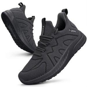 promo Feethit Chaussures de Sport Femme Respirant Légère de la Mode de Marche Fitness Tennis Outdoor Gym Sneakers Carbone 37