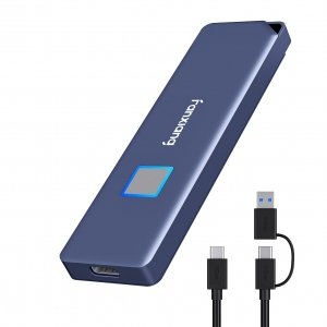 promo fanxiang Disque Dur Externe SSD 500 Go avec Empreinte Digitale, Jusqu'à 1050 Mo/s SSD Externe Tactile, USB 3.2 Gen2 Type C SSD Compatible avec PS5/PS4, iOS, Android, Mac, Windows, PC, PC Portable