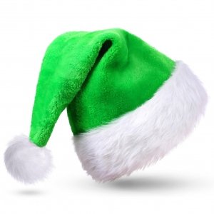 promo CITÉTOILE Bonnet Noël, Chapeau du père Noël Adultes pour Femme Homme, Bonnet de Père Noël, Velours avec Pompon Déguisement Décoration de Noël Bonnet en Rayure Vert