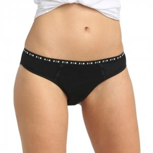 promo DIM Culotte Femme Menstruelle Classique Coton Bio Flux Moyen DIM Protect x1, Noir, M