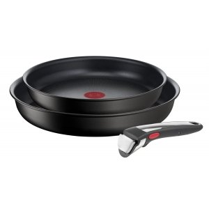 promo Tefal Ingenio Lot de 3 pièces, Poêles antiadhésives 24/28 cm + poignée amovible, Induction + four, Revêtement antiadhésif, Empilable, Fabriqué en France, Unlimited On L3959143