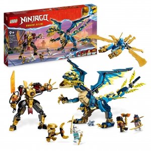 promo LEGO 71796 Ninjago Le Dragon Élémentaire Contre Le Robot de l’Impératrice, Grand Jouet de Construction pour Noël, avec Figurines et 6 Minifigurines Ninja, Set de Collection, Cadeau Enfants