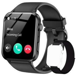 promo IOWODO Montre Connectée Femme Homme, Montre Appel, Appels Numérotation, 100 Modes de Sport, Écran 1.85 Pouce, Assistant Vocal, Bluetooth 5.0, pour Android/iOS（Noir）