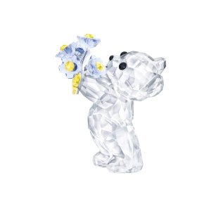 promo Swarovski Ours Kris, myosotis, figurine animalière en cristal Swarovski, bleu