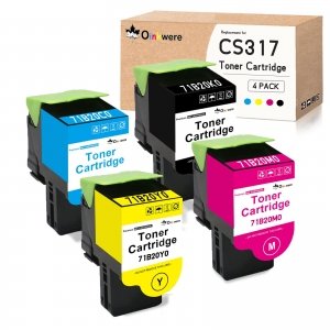 promo OINKWERE Cartouches de Toner CS317 pour Lexmark CS317dn CX317dn CS417dn CX417de CS517de CX517de (Pack de 4, 3000&2300 Pages) 71B20K0 71B20C0 71B20M0 71B20Y0