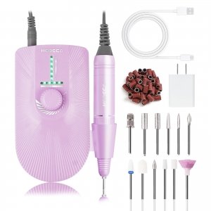 promo HEBECA ponceuse pour ongles professionnel 35000 tours, sans fil & rechargeable limes a ongles electrique with comprend 12 types de forets for gel acrylique ongles T18