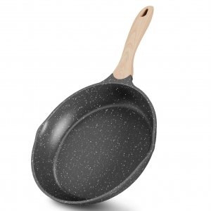 promo JEETEE Poêle 32 Cm, Poele Induction Avec Revêtement En Granit Suisse, Poêle À Frire Antiadhésive Avec Poignée Résistante À La Chaleur, Convient Pour Toutes Les Cuisinières, Sans Pfoa, Gris