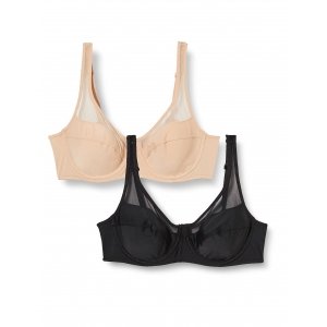 promo DIM Soutien-Gorge Femme Avec Armatures Generous Classique Maintien Parfait x2, New Skin/Noir, 100B