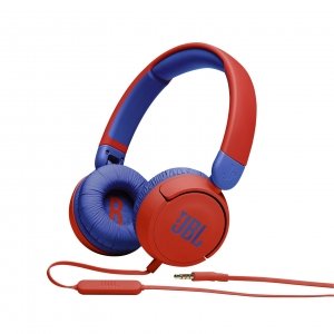 promo JBL JR310 – Casque filaire avec micro pour enfants – Léger, confortable et pliable – Avec volume limité à 85 dB – Livré avec un jeu d’autocollants – Rouge