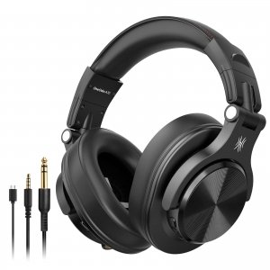 promo OneOdio Casque Bluetooth sans Fil BT5.2 avec 72 Heures A70, Réduction de Bruit CVC 8.0, 3 Câbles, Léger Confortable, Pliable, Partage de Musique, Compatible Téléphone, DJ, Piano, Guitare (Noir)