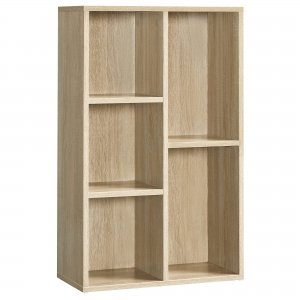 promo VASAGLE Bibliothèque, Étagère à 5 Compartiments, Meuble de Rangement Livres, Cloison Séparateur, Présentoir, pour Salon, Chambre, Bureau, 24 x 50 x 80 cm, Naturel LBC25NL