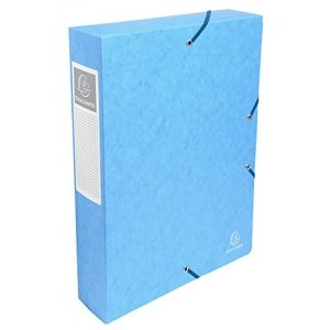 promo Exacompta - Réf. 50606E - 8 boites de classement avec élastiques Exabox - en carte lustrée 600g/m2 - Dos 6 cm - dimensions 25 x 33 cm - pour documents A4 - couleur turquoise - livrées montées