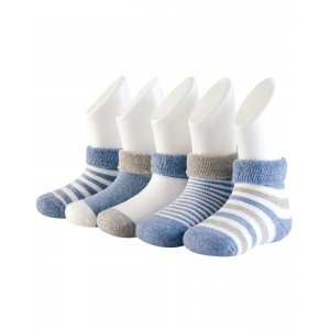 promo Adorel Chaussettes Chaudes Hiver Coton Bébé Garcon Lot de 5 Bleu Foncé 1-3 Ans (Taille Fabricant: L)