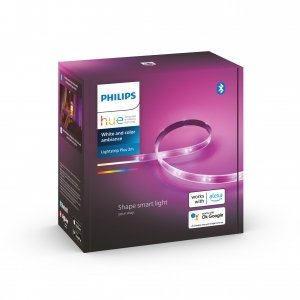 promo Philips Hue White & Color Ambiance, ruban LED couleur intérieur, V4, base, extensible, compatible Bluetooth, fonctionne avec Alexa, Google Assistant et Apple Homekit