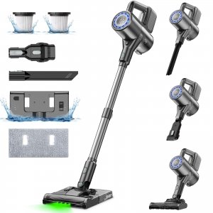 promo VersLife S7PLUS Aspirateur Balai sans Fil avec Fonction Nettoyage, 2 en1 Aspirateur sans Fil Puissant 35Kpa avec 40 Min d'Autonomie, Aspirateur Balai pour Dur Tapis Sols Poils d'animaux,Lumière LED