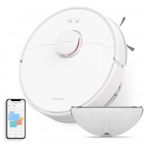 promo dreame D9 Max Aspirateur Robot Laveur 2 en 1, Navigation LDS Intelligente Laser 4 000Pa, Cartes pour sols Multiples, pour Les sols,Tapis, Poils d'animaux, WiFi/Alexa/App Contrôle, Blanc