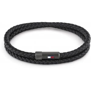 promo Tommy Hilfiger Jewelry Bracelet pour Homme en Cuir Noir - 2790262S